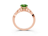 Rose gold Round Cut Peridot Solitaire Celtic Knot Ring with Four-Prong Setting_15