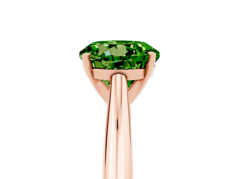 Rose gold Round Cut Peridot Solitaire Engagement Ring with Cathedral Setting and Four-Prong Mount_17