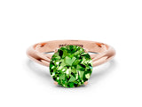 Rose gold Round Cut Peridot Solitaire Engagement Ring with Cathedral Setting and Four-Prong Mount_24