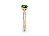 Rose gold Round Cut Peridot Solitaire Engagement Ring with Cathedral Setting and Four-Prong Mount_26
