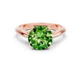 Rose gold Round Cut Peridot Solitaire Engagement Ring with Cathedral Setting and Four-Prong Mount_30