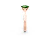 Rose gold Round Cut Peridot Solitaire Engagement Ring with Cathedral Setting and Four-Prong Mount_32