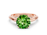 Rose gold Round Cut Peridot Solitaire Engagement Ring with Cathedral Setting and Four-Prong Mount_72