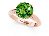 Rose gold Round Cut Peridot Solitaire Engagement Ring with Cathedral Setting and Four-Prong Mount_73