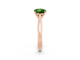 Rose gold Round Cut Peridot Solitaire Engagement Ring with Cathedral Setting and Four-Prong Mount_74