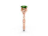 Rose gold Round Cut Peridot Solitaire Engagement Ring with Celtic Knot Band and Four-Prong Setting_2