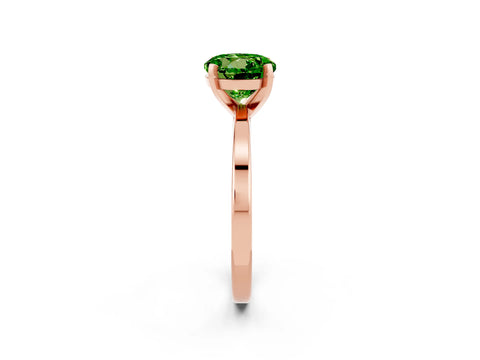 Rose gold Round Cut Peridot Solitaire Engagement Ring with Classic Band and Four-Prong Setting_26