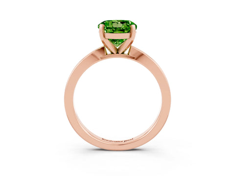 Rose gold Round Cut Peridot Solitaire Engagement Ring with Classic Band and Four-Prong Setting_27