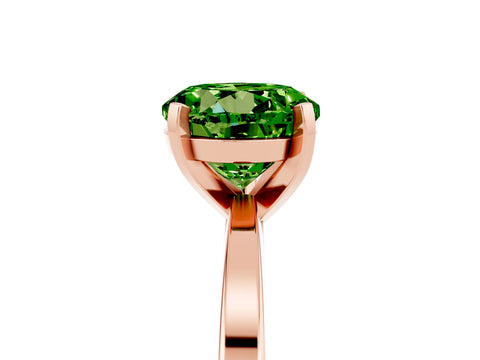 Rose gold Round Cut Peridot Solitaire Engagement Ring with Classic Band and Four-Prong Setting_29