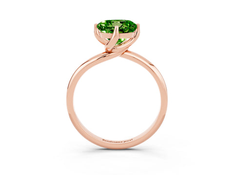 Rose gold Round Cut Peridot Solitaire Engagement Ring with Four-Prong Setting and Classic Band_15