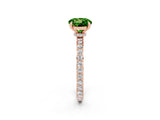 Rose gold Round Cut Peridot Solitaire Engagement Ring with Pavé Band and Four-Prong Setting_2