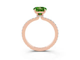 Rose gold Round Cut Peridot Solitaire Engagement Ring with Pavé Band and Four-Prong Setting_3