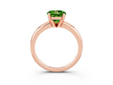 Rose gold Round Cut Peridot Solitaire Engagement Ring with Round Band and Four-Prong Setting_3