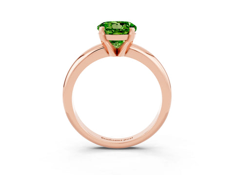 Rose gold Round Cut Peridot Solitaire Engagement Ring with Round Band and Four-Prong Setting_3