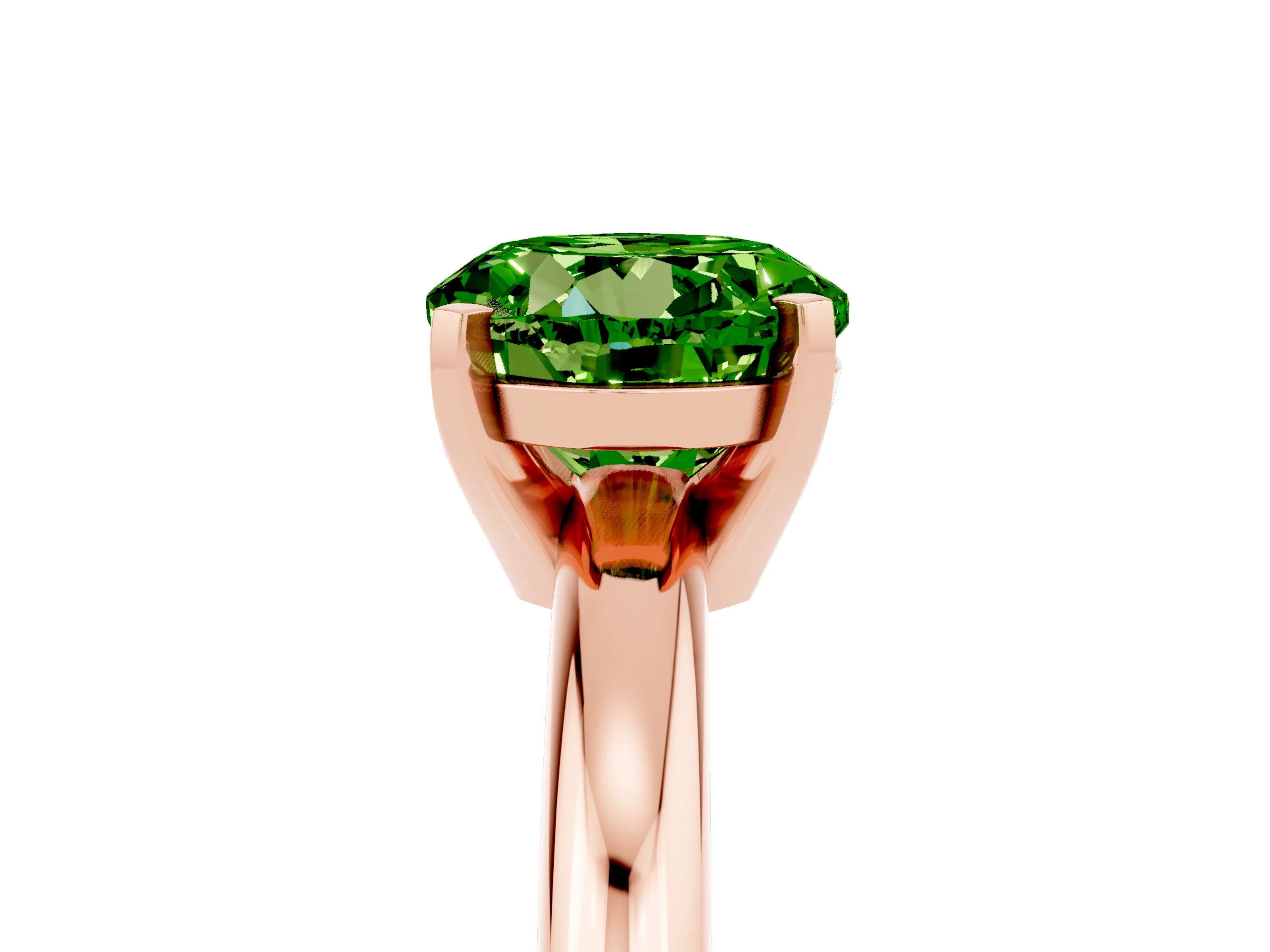 Rose gold Round Cut Peridot Solitaire Engagement Ring with Round Band and Four-Prong Setting_5