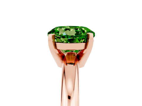 Rose gold Round Cut Peridot Solitaire Engagement Ring with Round Band and Four-Prong Setting_5