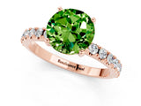 Rose gold Round Cut Peridot Solitaire Pavé Band with Four-Prong Setting_1