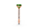 Rose gold Round Cut Peridot Solitaire Pavé Band with Four-Prong Setting_2