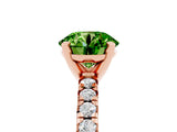 Rose gold Round Cut Peridot Solitaire Pavé Engagement Ring with Round Band and Prong Setting_17