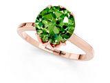 Rose gold Round Cut Peridot Solitaire Ring with Flower Prong Setting and Classic Band_13