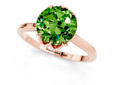 Rose gold Round Cut Peridot Solitaire Ring with Flower Prong Setting and Classic Band_38