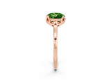 Rose gold Round Cut Peridot Solitaire Ring with Flower Prong Setting and Classic Band_39