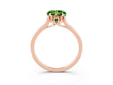 Rose gold Round Cut Peridot Solitaire Ring with Flower Prong Setting and Classic Band_40