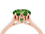 Rose gold Round Cut Peridot Solitaire Ring with Flower Prong Setting and Classic Band_41