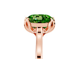 Rose gold Round Cut Peridot Solitaire Ring with Flower Prong Setting and Classic Band_42