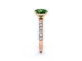 Rose gold Round Cut Peridot Solitaire Ring with Pavé Accents and Four-Prong Setting_2