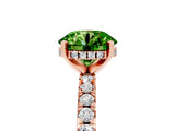 Rose gold Round Cut Peridot Solitaire Ring with Round  Pavé Band and Four-Prong Setting_41