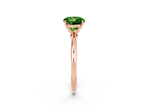 Rose gold Round Cut Peridot Solitaire Ring with Six-Prong Setting and Classic Band_2