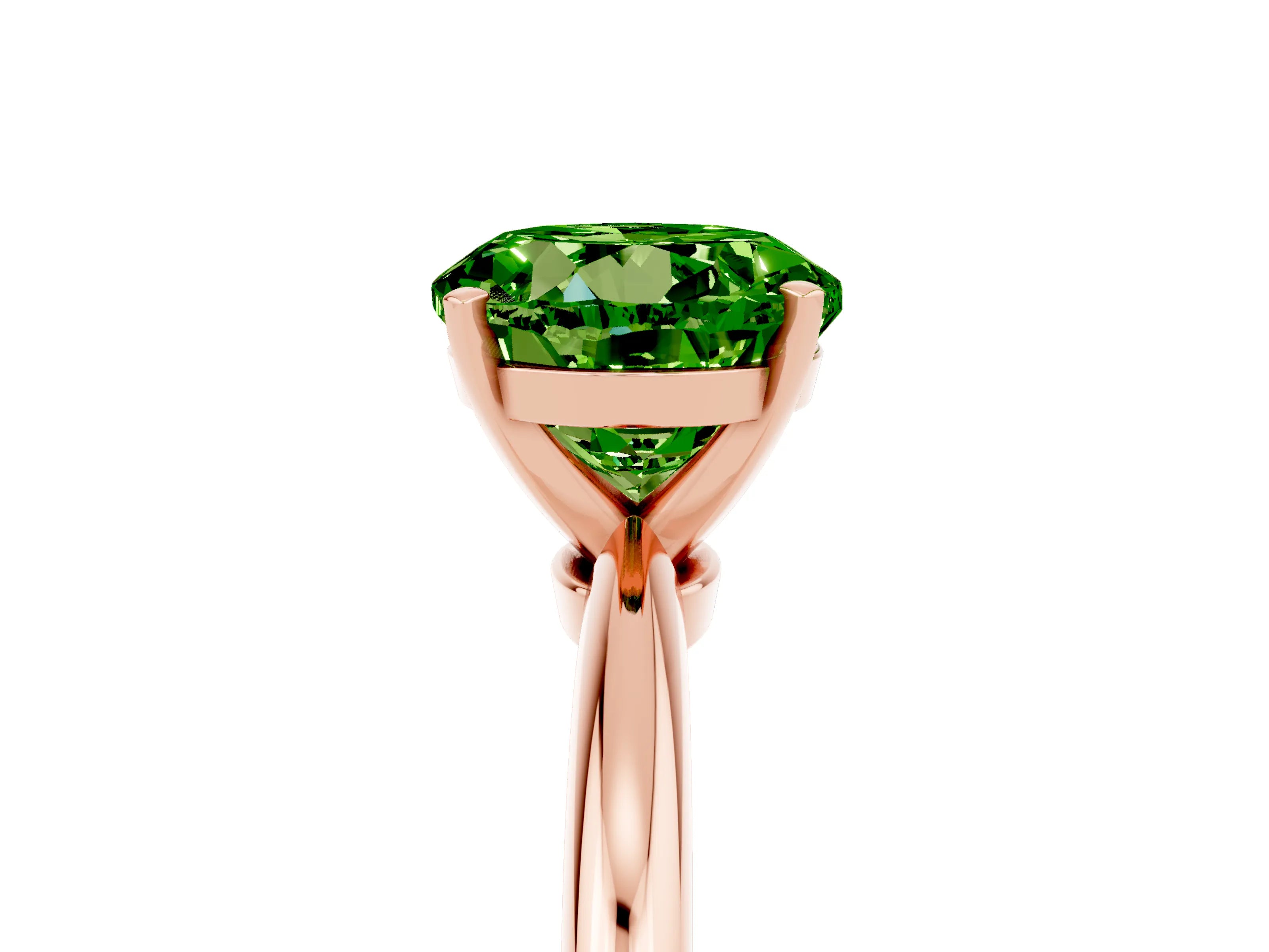 Rose gold Round Cut Peridot Solitaire Ring with Six-Prong Setting and Classic Band_5
