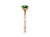 Rose gold Round Cut Peridot Solitaire Ring with Thin Band and Four-Prong Setting_14