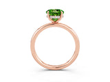 Rose gold Round Cut Peridot Solitaire Ring with Thin Band and Four-Prong Setting_15