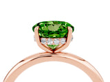 Rose gold Round Cut Peridot Solitaire Ring with Thin Band and Four-Prong Setting_16
