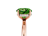 Rose gold Round Cut Peridot Solitaire Ring with Thin Band and Four-Prong Setting_17