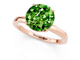 Rose gold Round Cut Peridot Solitaire Ring with Thin Band and Prong Setting_13