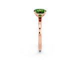Rose gold Round Cut Peridot Solitaire Ring with Thin Band and Prong Setting_14