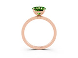 Rose gold Round Cut Peridot Solitaire Ring with Thin Band and Prong Setting_15