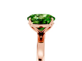 Rose gold Round Cut Peridot Solitaire Ring with Thin Band and Prong Setting_17
