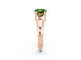 Rose gold Round Cut Peridot Solitaire Ring with Wide Band and Prong Setting_2