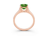 Rose gold Round Cut Peridot Solitaire Ring with Wide Band and Prong Setting_3