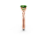 Rose gold Round Cut Peridot Solitaire Twist Band Prong Setting Ring_38