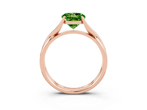 Rose gold Round Cut Peridot Solitaire Twist Band Prong Setting Ring_39