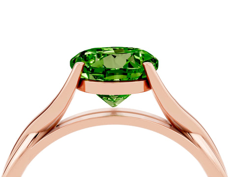 Rose gold Round Cut Peridot Solitaire Twist Band Prong Setting Ring_40