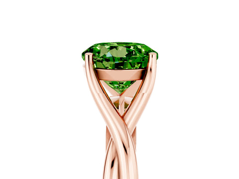 Rose gold Round Cut Peridot Solitaire Twist Band Prong Setting Ring_41