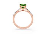 Rose gold Round Cut Peridot Solitaire with Side Baguettes and Channel Set Band_3