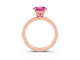 Rose gold Round Cut Pink Sapphire Milgrain Pavé Engagement Ring with Four-Prong Setting_27