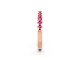 Rose gold Round Cut Pink Sapphire Pavé Set Thin Band_2